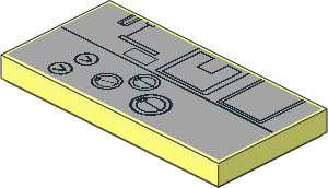 Tile  2 x  4 with Lunar Lander Hull Plates Pattern 2 Sticker