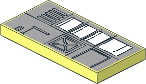 Tile  2 x  4 with Lunar Lander Hull Plates Pattern 1 Sticker