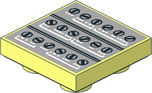 Tile  2 x  2 Inverted with Black Knobs and White Buttons Sticker