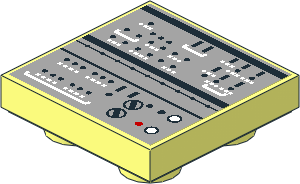 Tile  2 x  2 Inverted with Black and White Machine Pattern 2 Sticker