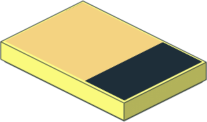 Tile  2 x  3 with Black and Chrome Gold Rectangles Sticker
