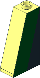 Slope Brick 75 2 x 1 x 3 with Hollow Stud with Dark Green Stripe Left on Black Background Sticker