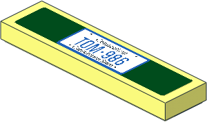 Tile  1 x  4 with "TOM 986" Connecticut License Plate on Dark Green Background Sticker