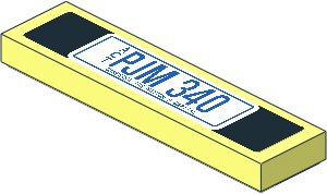 Tile  1 x  4 with "PJM 340" Australian License Plate on Black Background Sticker