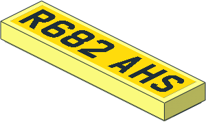 Tile  1 x  4 with "R682 AHS" on Yellow Background Sticker