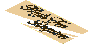 Sticker  6.3 x  2.7 with "High Tea Requires" and White Stripe on Tan Background