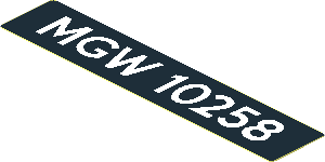 Sticker  0.7 x  3.7 with White "MGW 10258" on Black Background