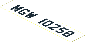 Sticker  0.7 x  3.7 with Black "MGW 10258" on White Background