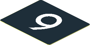 Sticker  1.2 x  1.5 with White "9" on Black Background