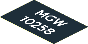 Sticker  1.7 x  2.7 with White "MGW 10258" on Black Background