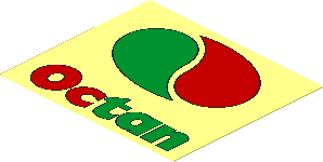 =Sticker  2.4 x  2.8 with Octan Logo and Text