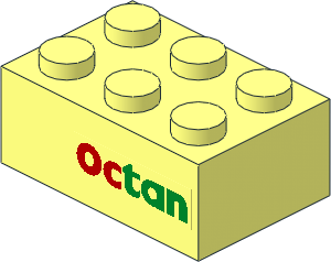 Brick  2 x  3 with Octan Right Sticker