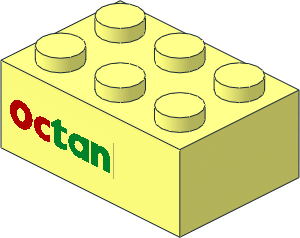 Brick  2 x  3 with Octan Left Sticker