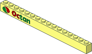 Brick  1 x 16 with Octan Logo Sticker