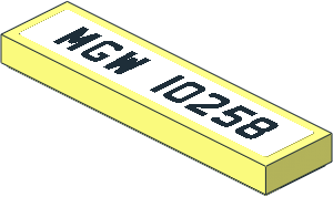 Tile  1 x  4 with Black "MGW 10258" on White Background Sticker
