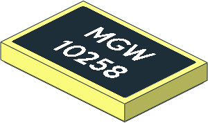 Tile  2 x  3 with White "MGW 10258" on Black Background Sticker