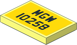 Tile  2 x  3 with Black "MGW 10258" on Yellow Background Sticker