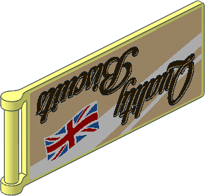 Flag  8 x  3 with Rod with "Quality Biscuits" and United Kingdom Flag Right Model Stickers