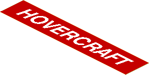 Sticker  1.1 x  5.9 with White "HOVERCRAFT" on Red Background