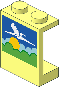 Panel  1 x  2 x  2 with Airplane above Sun and Clouds Sticker