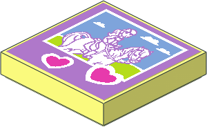 Tile  2 x  2 with Hearts and Friends Horse and Rider Sticker