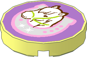 Tile  2 x  2 Round with Horse Head in Horseshoe Sticker