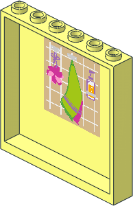 Panel  1 x  6 x  5 with Sponge, Green Towel and Soap Bottle Sticker