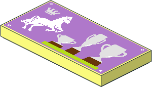 Tile  2 x  4 with Crown, Rearing Horse and Three Trophies Sticker
