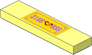 Tile  1 x  4 with Dark Red Heart and "3186 BSS" License Plate Sticker