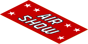 Sticker  1.9 x  3.9 with White Stars and "AIR SHOW"