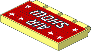 Hinge Tile  2 x  4 with "AIR SHOW" Sticker