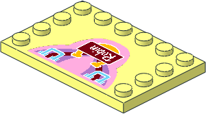 Plate  4 x  6 with 12 Studs on Three Edges with Medium Azure Handles, Horseshoe and "Robin" Sticker