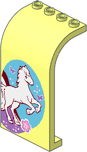 Panel  3 x  4 x  6 with White Horse, Flower and Butterflies Right Sticker