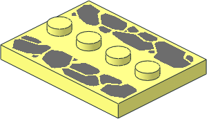 Plate  3 x  4 with 4 Studs in Centre with Dark Bluish Grey Cobblestones Pattern