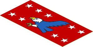 Sticker  1.9 x  3.9 with White Stars and Blue Eagle