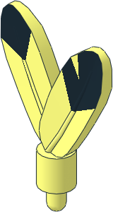 Minifig Feathers with Pin and Black Tip On One Side Pattern