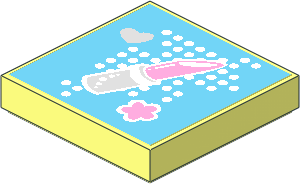 Tile  2 x  2 with Heart, Lipstick and Flower Sticker