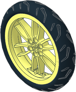 Wheel 17 x 75 Motorcycle with Holes in Rim with Tyre 21/ 48 x 75 Motorcycle with Racing Tread