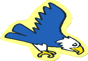 Sticker  2.1 x  2.3 with Blue Eagle Facing Right