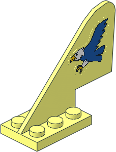 Tail  2 x  5 x  3.667 Plane with Blue Eagle Stickers on both Sides