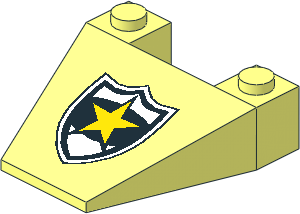 Wedge  4 x  4 with Police Yellow Star Badge Pattern
