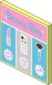 Roadsign Clip-on  2 x  2 Square with Beauty Shop Cashier Display Sticker