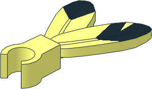 Minifig Feathers with Clip and Black Tip Pattern