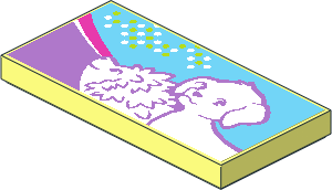 Tile  2 x  4 with Hedgehog and Dog Sticker