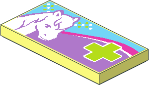 Tile  2 x  4 with White Horse Head and Lime Cross Sticker