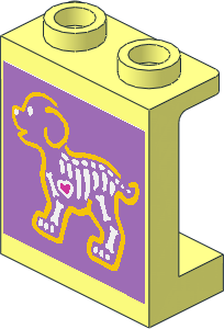 Panel  1 x  2 x  2 Reinforced with X-Ray Dog Skeleton Sticker