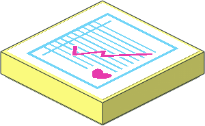 Tile  2 x  2 with Dark Pink Heart and Medical Chart Sticker
