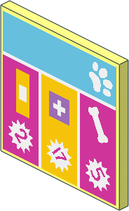 Roadsign Clip-on  2 x  2 Square with Vet Clinic Computer Display Sticker