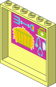 Panel  1 x  6 x  5 with Hay, Pitchfork, First Aid Kit, Stethoscope and Brush Sticker