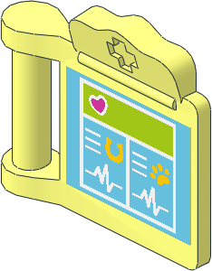 Figure Friends Medical Clipboard with Pink Heart, Yellow Horseshoe, Paw Print and White Heart Monitor Lines Sticker